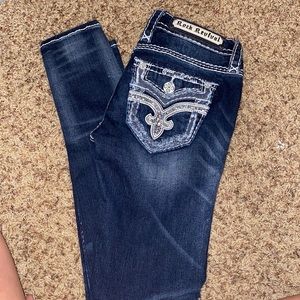 Women’s dark wash rock revival skinny jeans